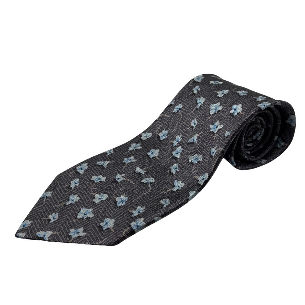 Ermenegildo Zegna Silk Tie, Charcoal, Made in Italy, Like New